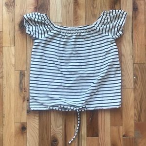 Madewell XS off the shoulder striped top